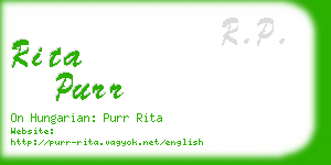 rita purr business card